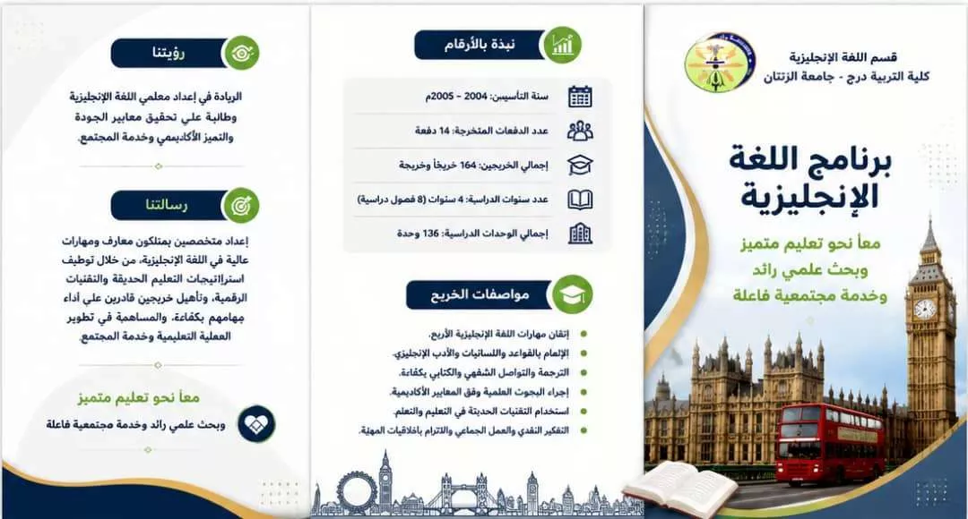 مطوية قسم اللغة الإنجليزية