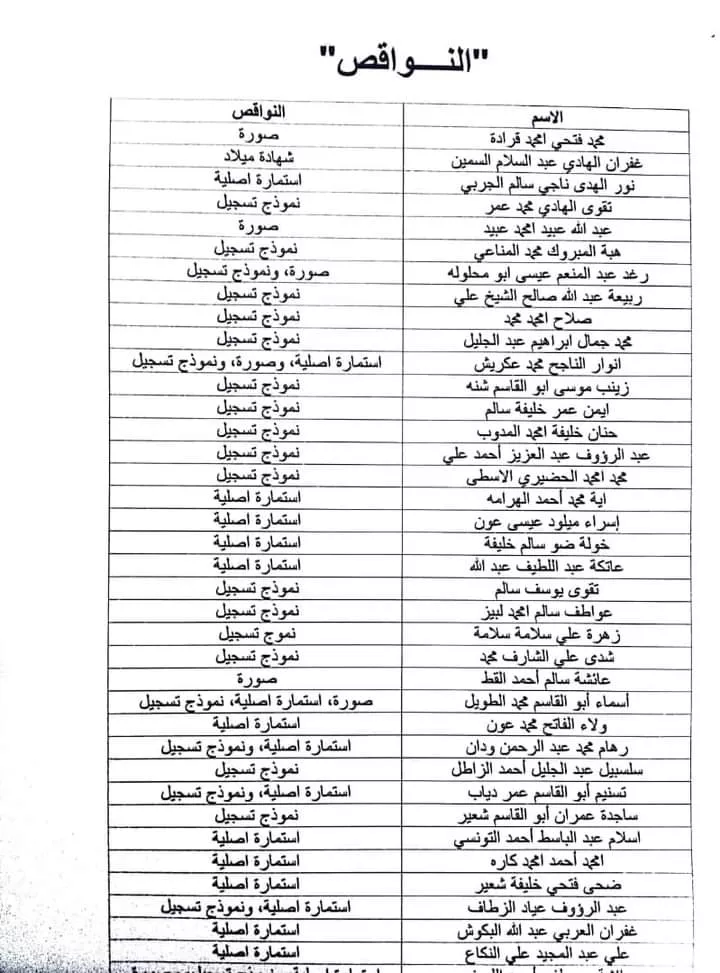 إعلان هام للطلبة الجدد