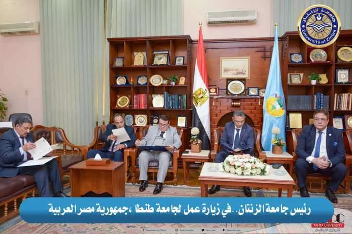 صور من زيارة وفد رئيس الجامعة الزنتان وعميد كلية المحاسبة الرجبان لي جمهورية مصر العربية